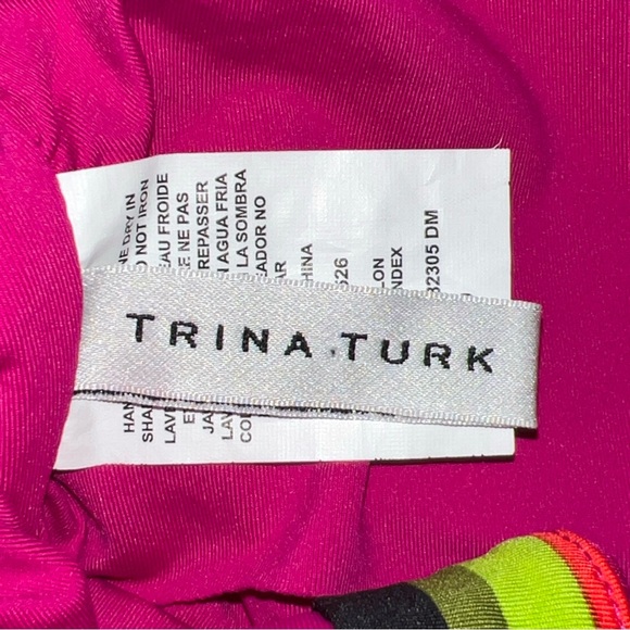 Trina Turk  Women's Standard Rainforest Plunge Hi Leg One Piece, Multi, Size 10 - Picture 11 of 16